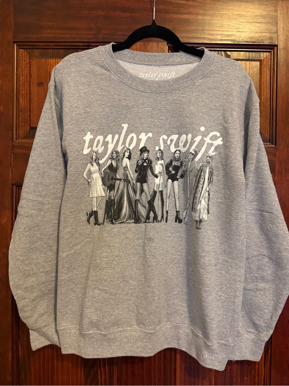 Official Taylor Swift Light Gray Graphic Crew Sweatshirt